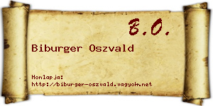 Biburger Oszvald névjegykártya
